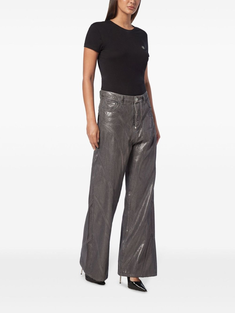 PHILIPP PLEIN laminated flared jeans outlook