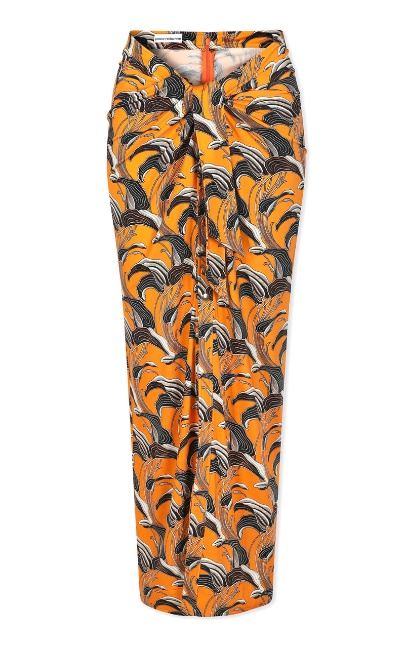 Knot-Detailed Jersey Maxi Skirt print 1