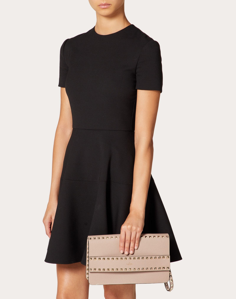 Rockstud Grainy Calfskin Clutch 6