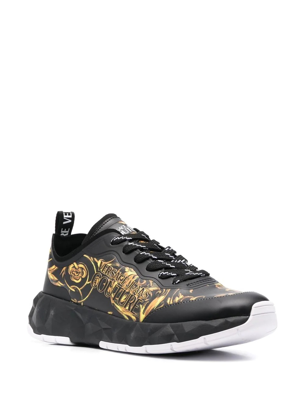 Barocco-print low-top sneakers - 2