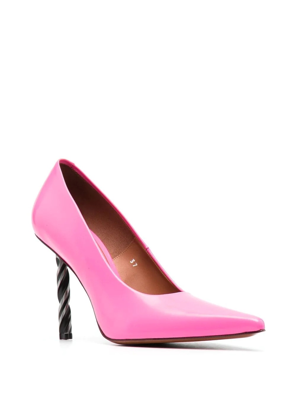 drill-heel leather pumps - 2