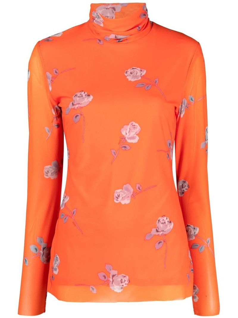 floral-print rollneck top 1