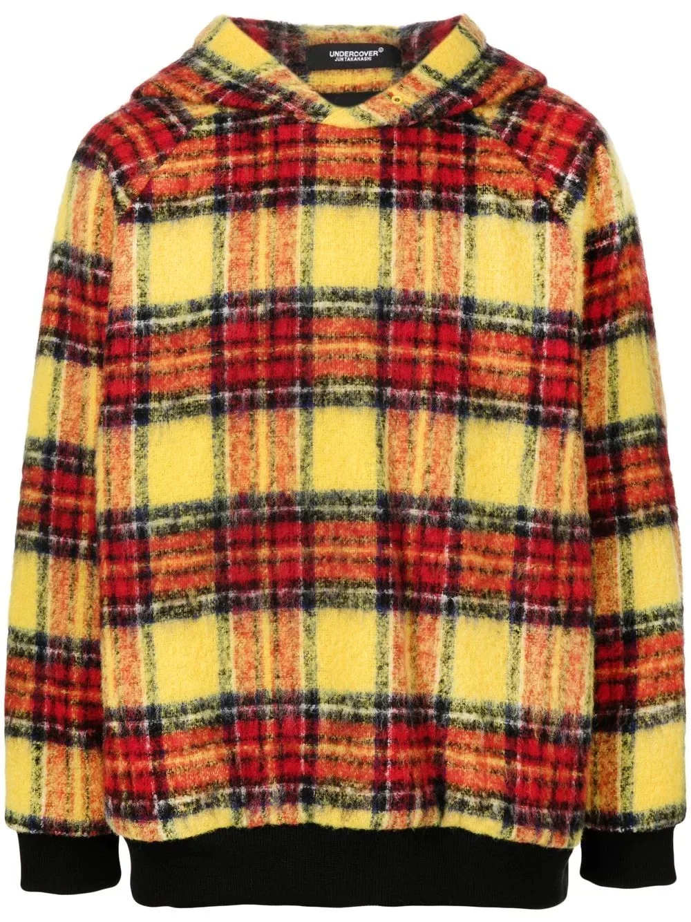 plaid-check print hoodie - 1