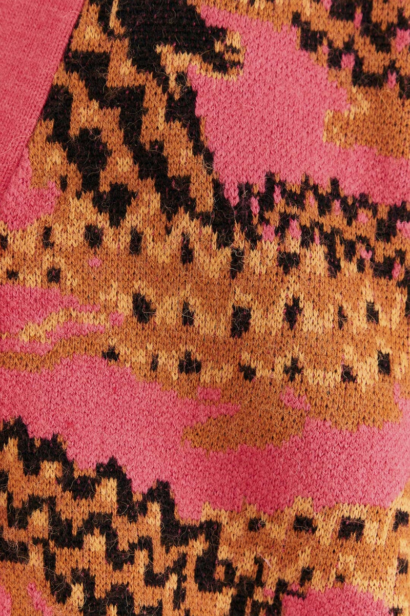 Pink Croco Knit Cardigan 5