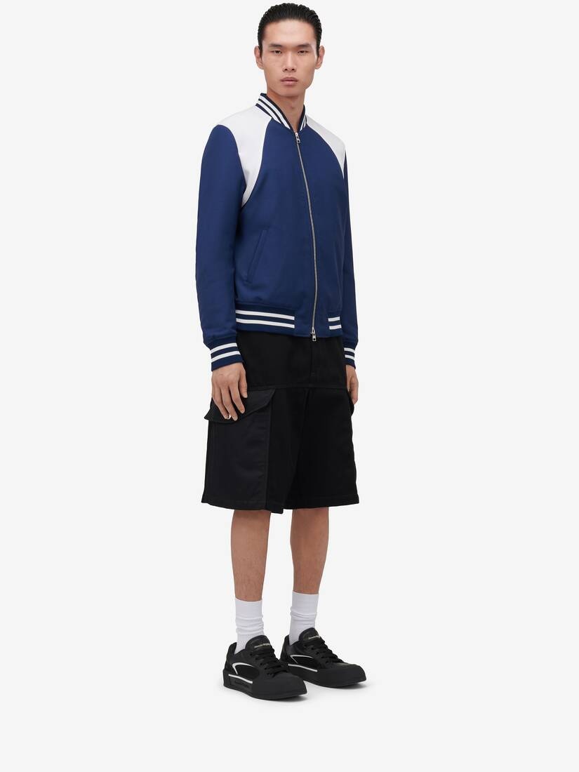 Men's Harness Bomber Jacket in Indigo - 3