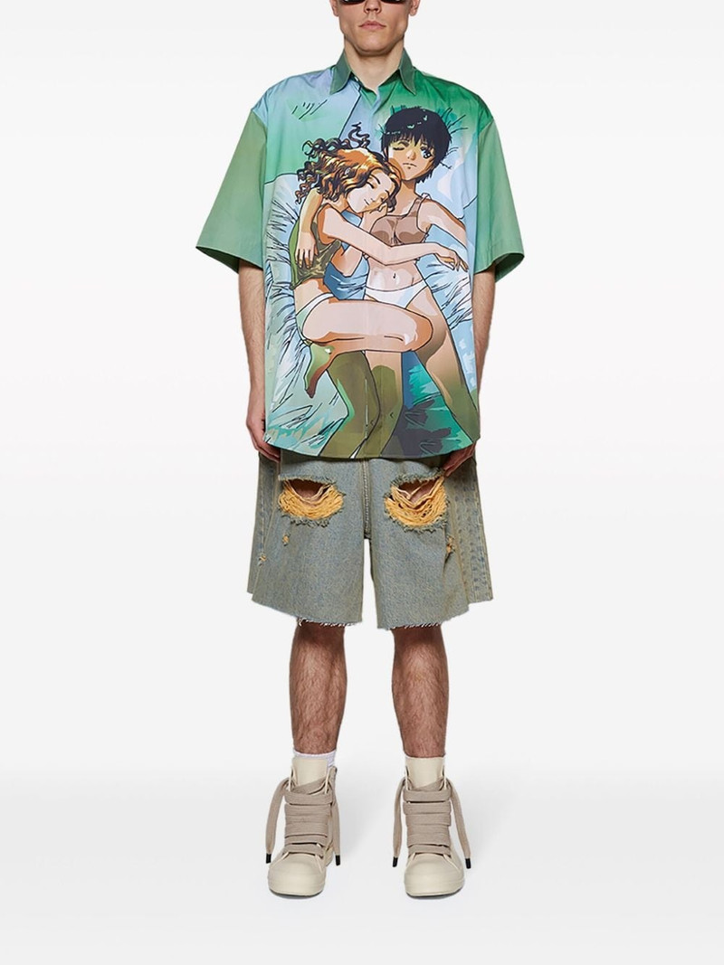 VETEMENTS Anime-print cotton shirt outlook