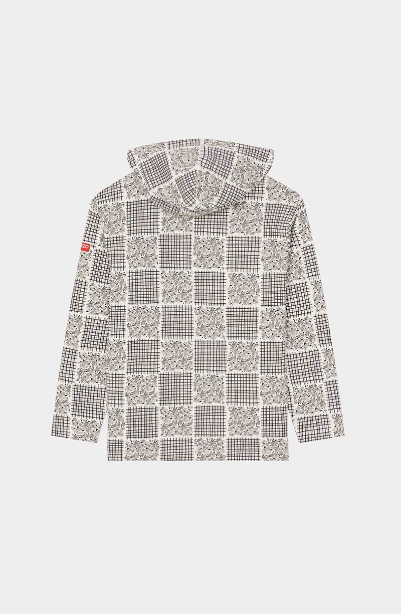 KENZO 'Patchwork' loose-fit hooded T-shirt outlook
