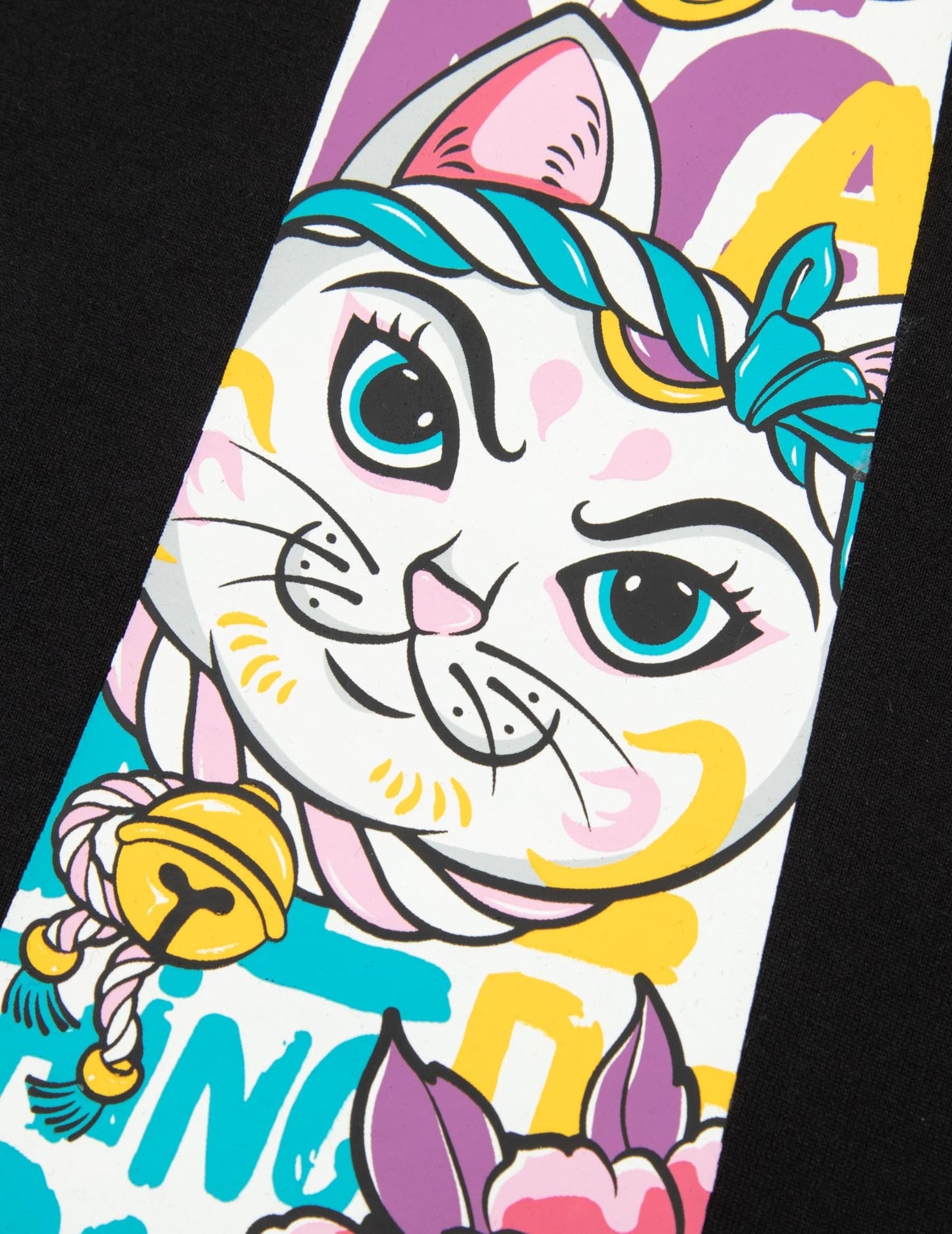 DARUMA AND FORTUNE CAT PRINT DAICOCK OVERSIZED T-SHIRT - 12