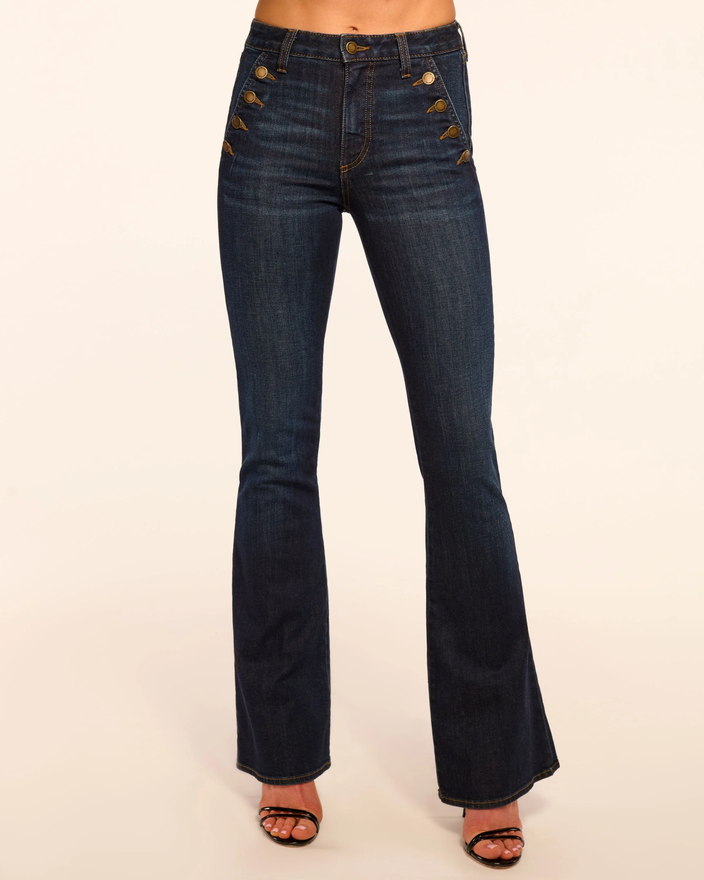 Helena High-Rise Flare Jean | DARK RINSE - 1