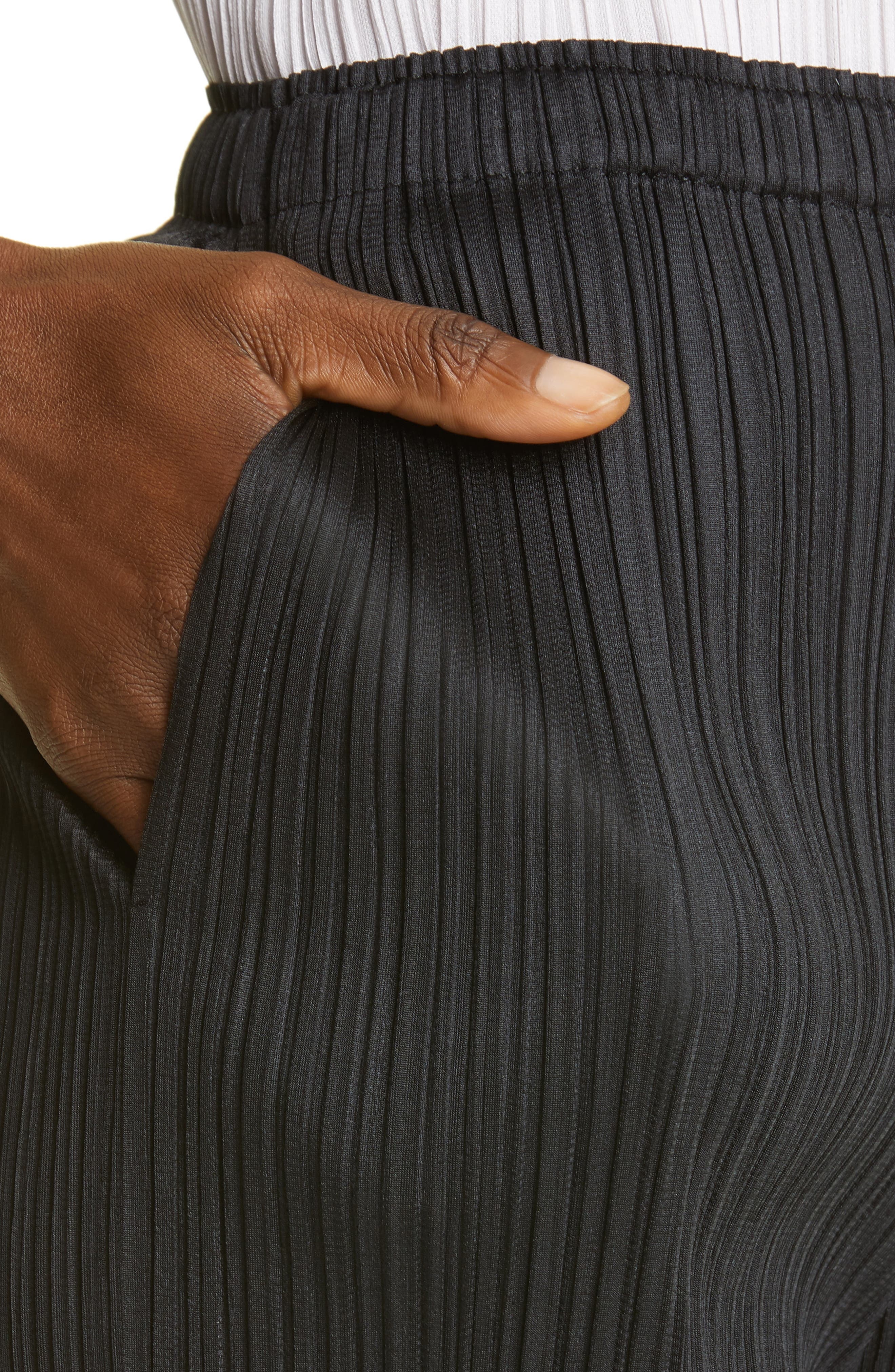Pleats Please Issey Miyake Pleated Crop Skinny Pants in Black at Nordstrom - 4