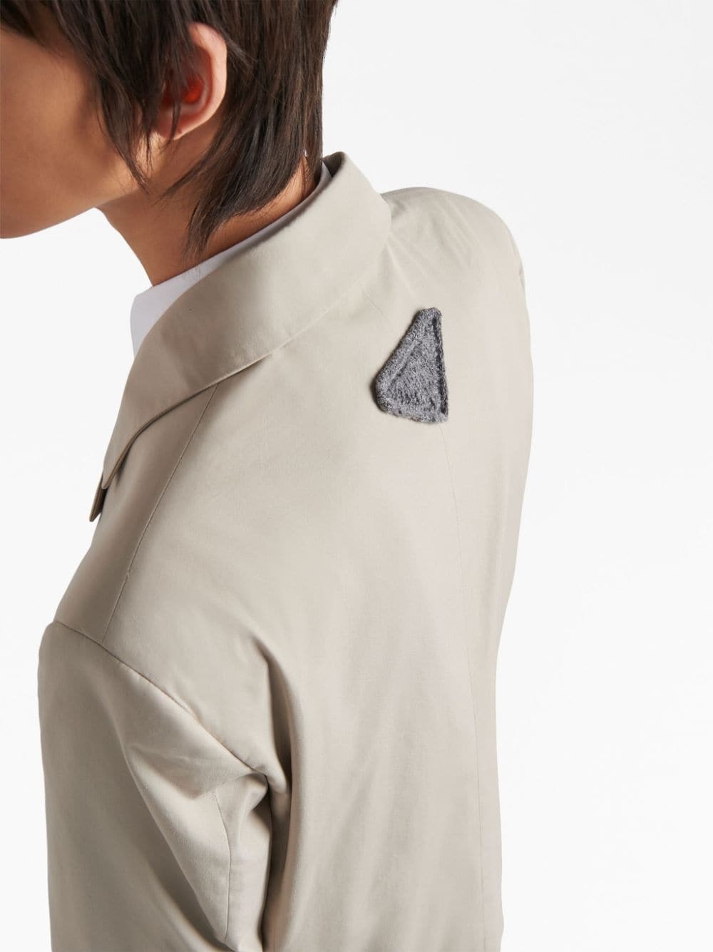 triangle logo single-breasted blazer - 5