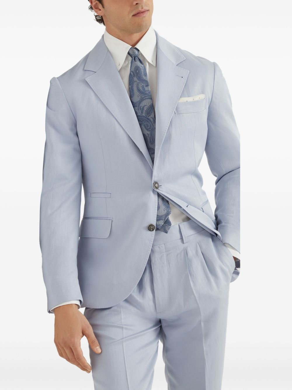 twill-weave blazer - 6