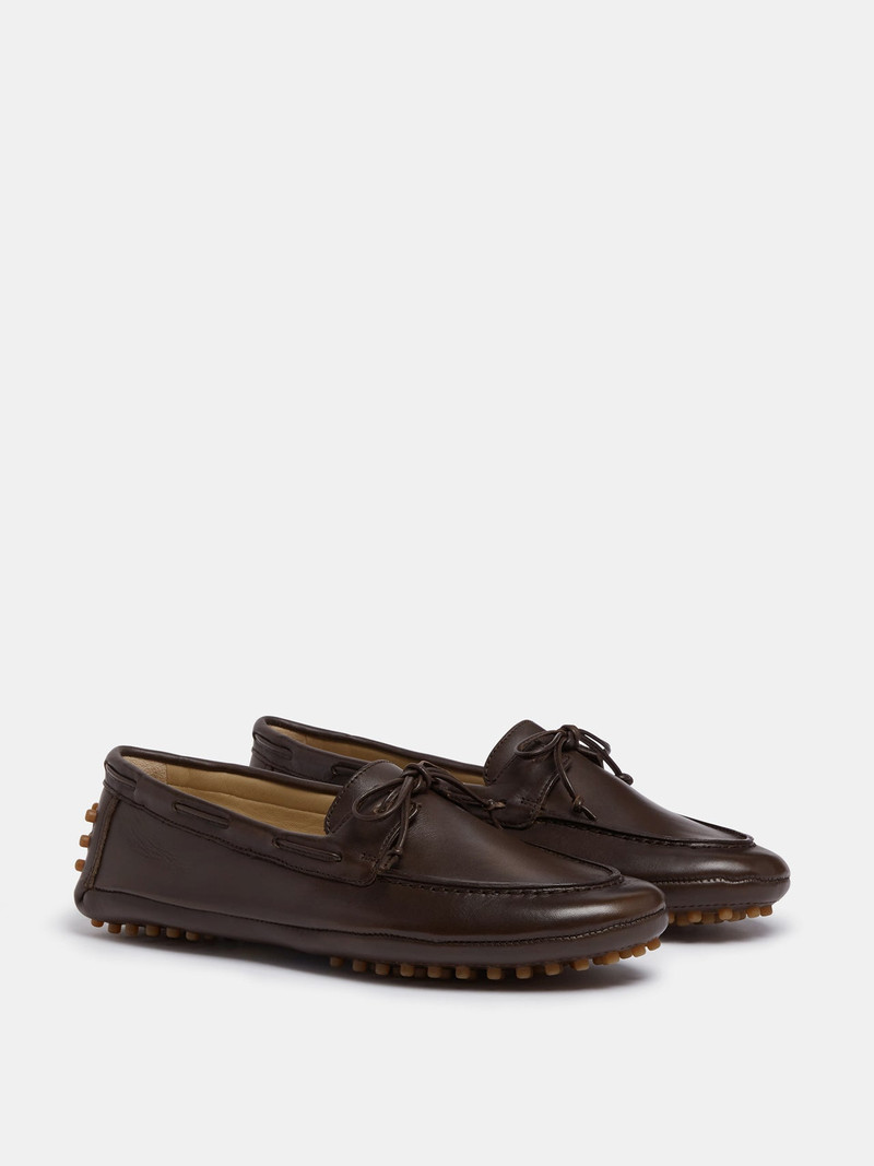 LE MONDE BÉRYL Driver Moccasin / Chocolate Leather outlook