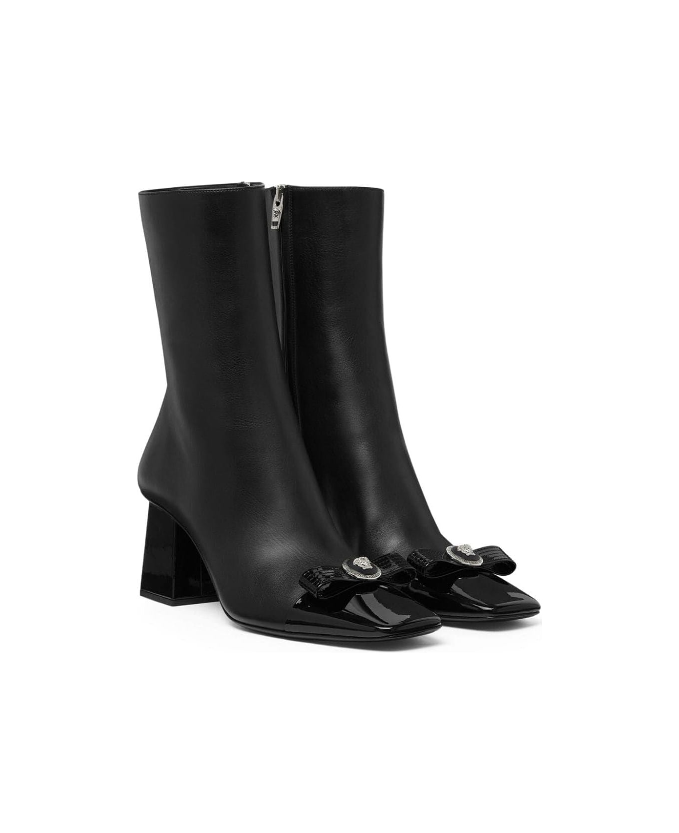 Black Leather Ankle Boots - 4