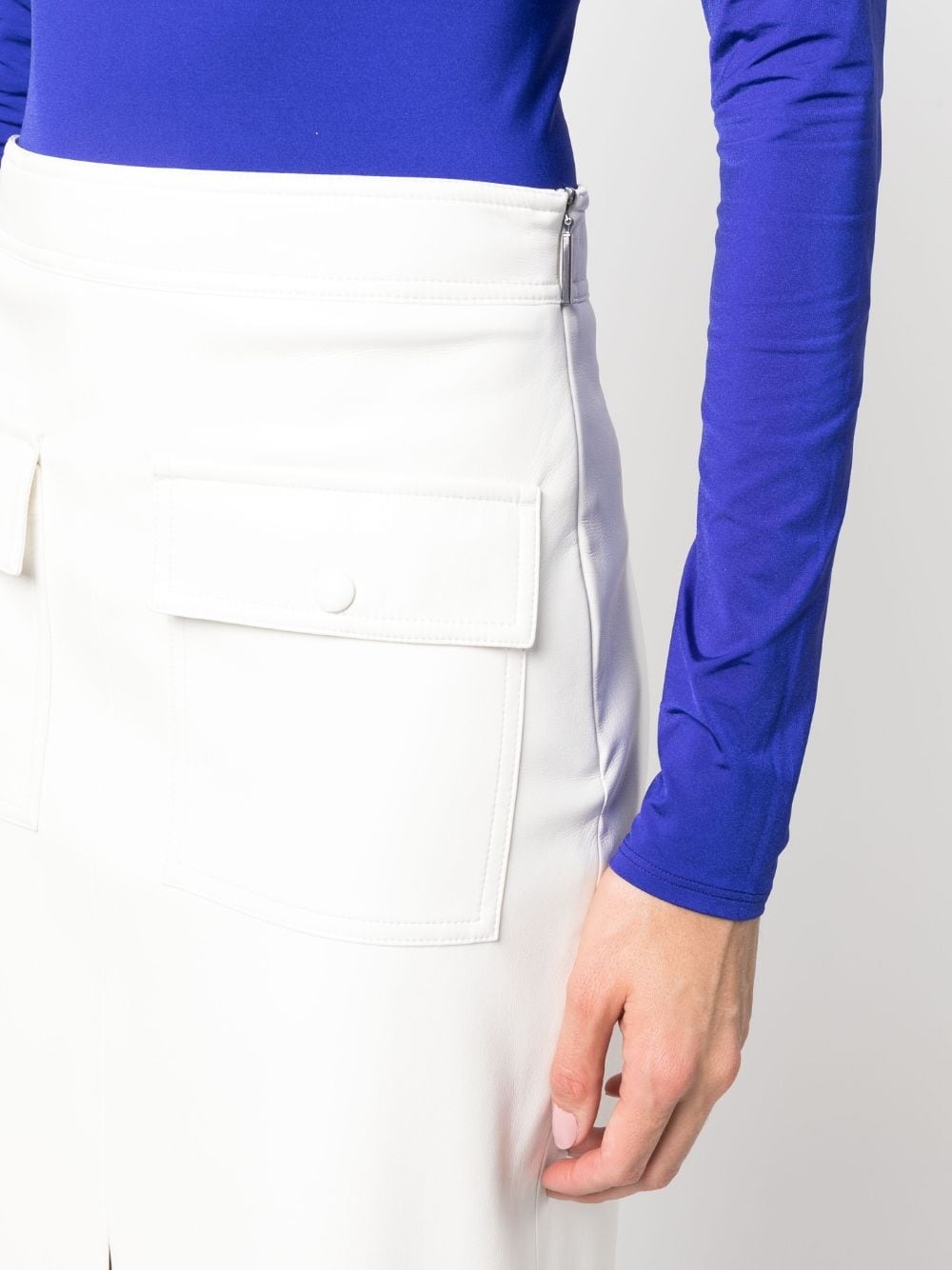 faux-leather midi skirt - 5