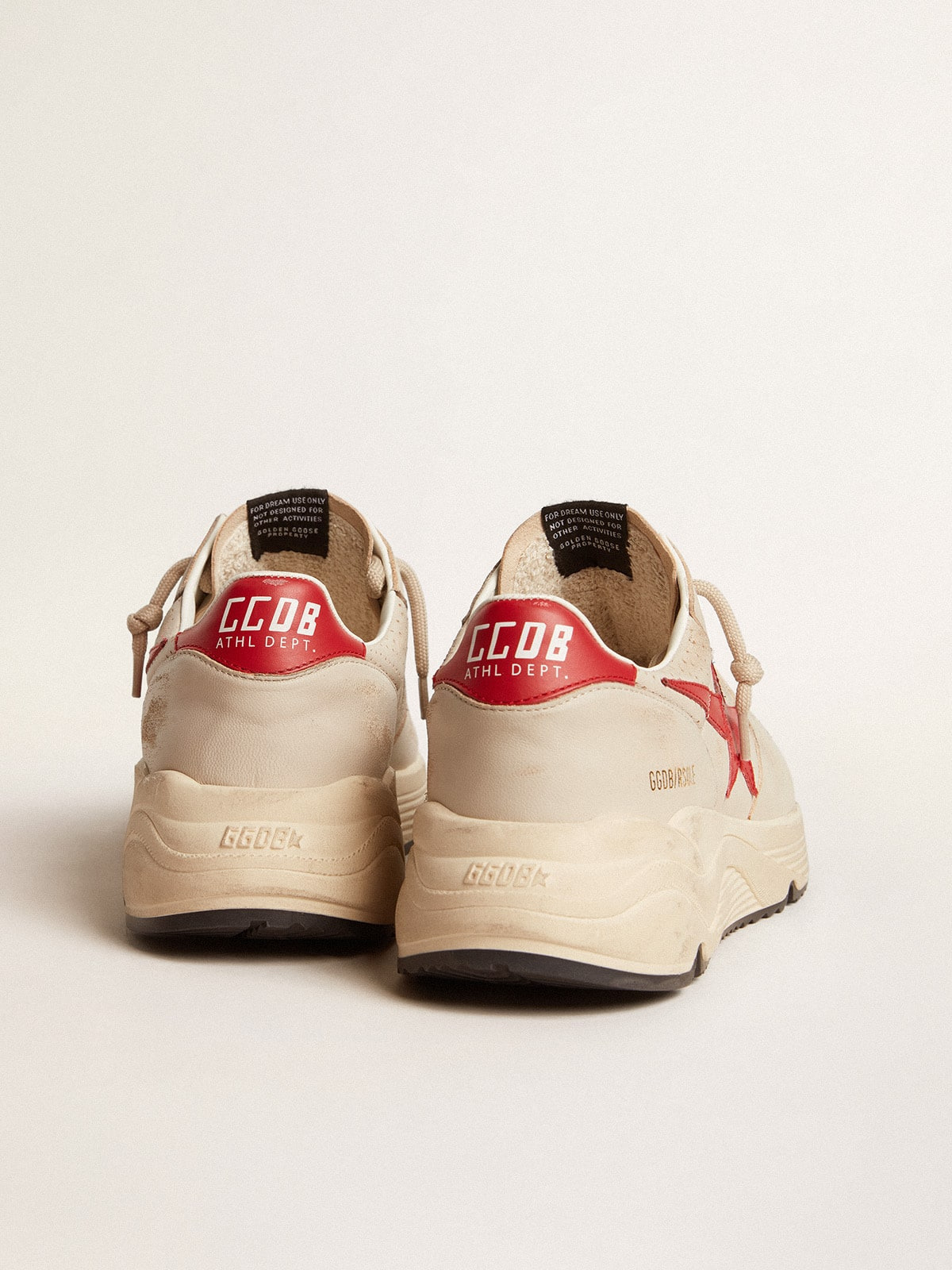 Running Sole in gray nappa leather with red nappa leather star and heel tab - 4