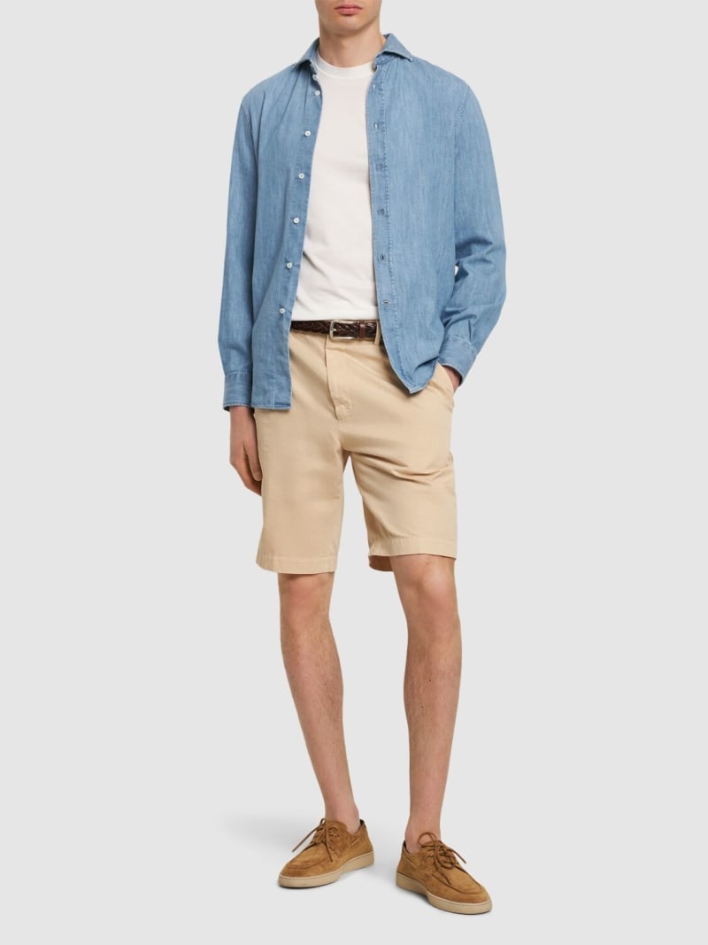Summer cotton & linen chino shorts - 2
