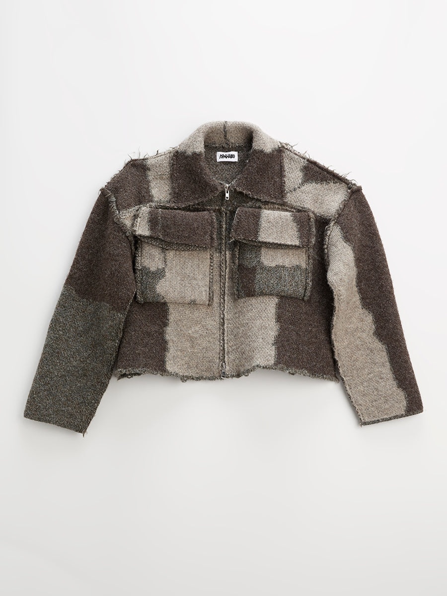Knitted Work Jacket Melange Mix - 1