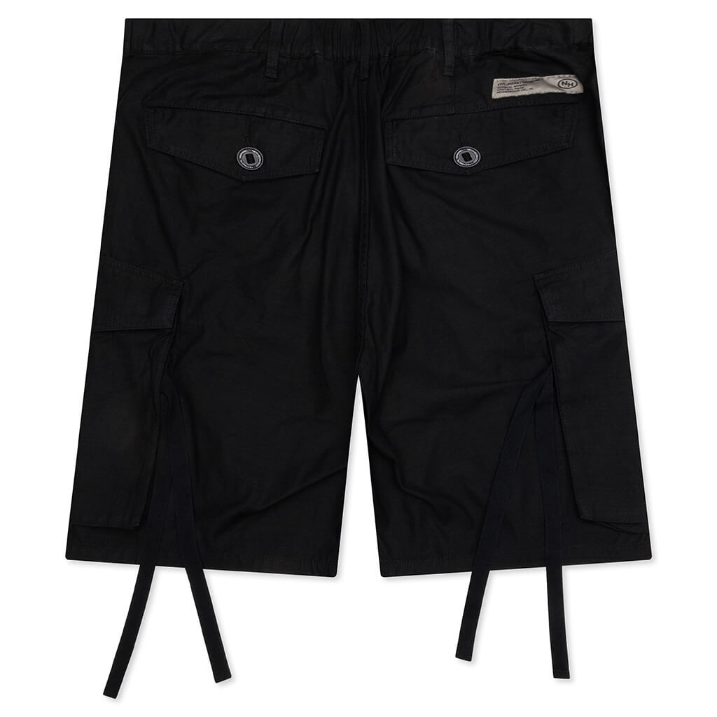 WIDE CARGO SHORTS PANTS - BLACK - 2