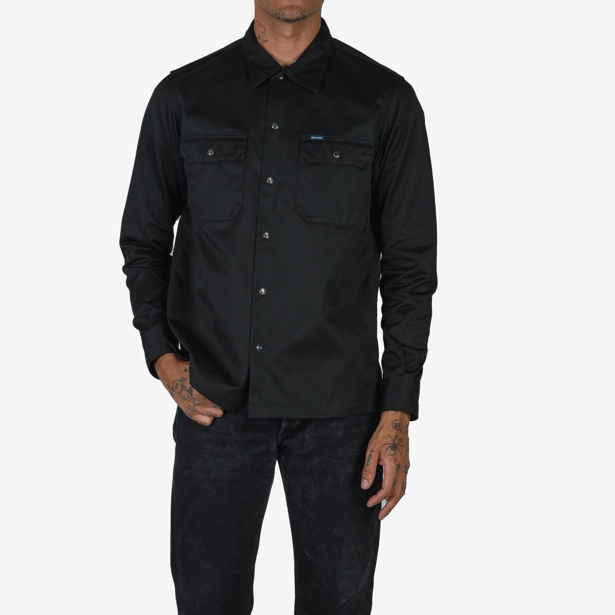 IHSH-383-BLK-NP 9oz T/C Mechanic Shirt - Black - 3