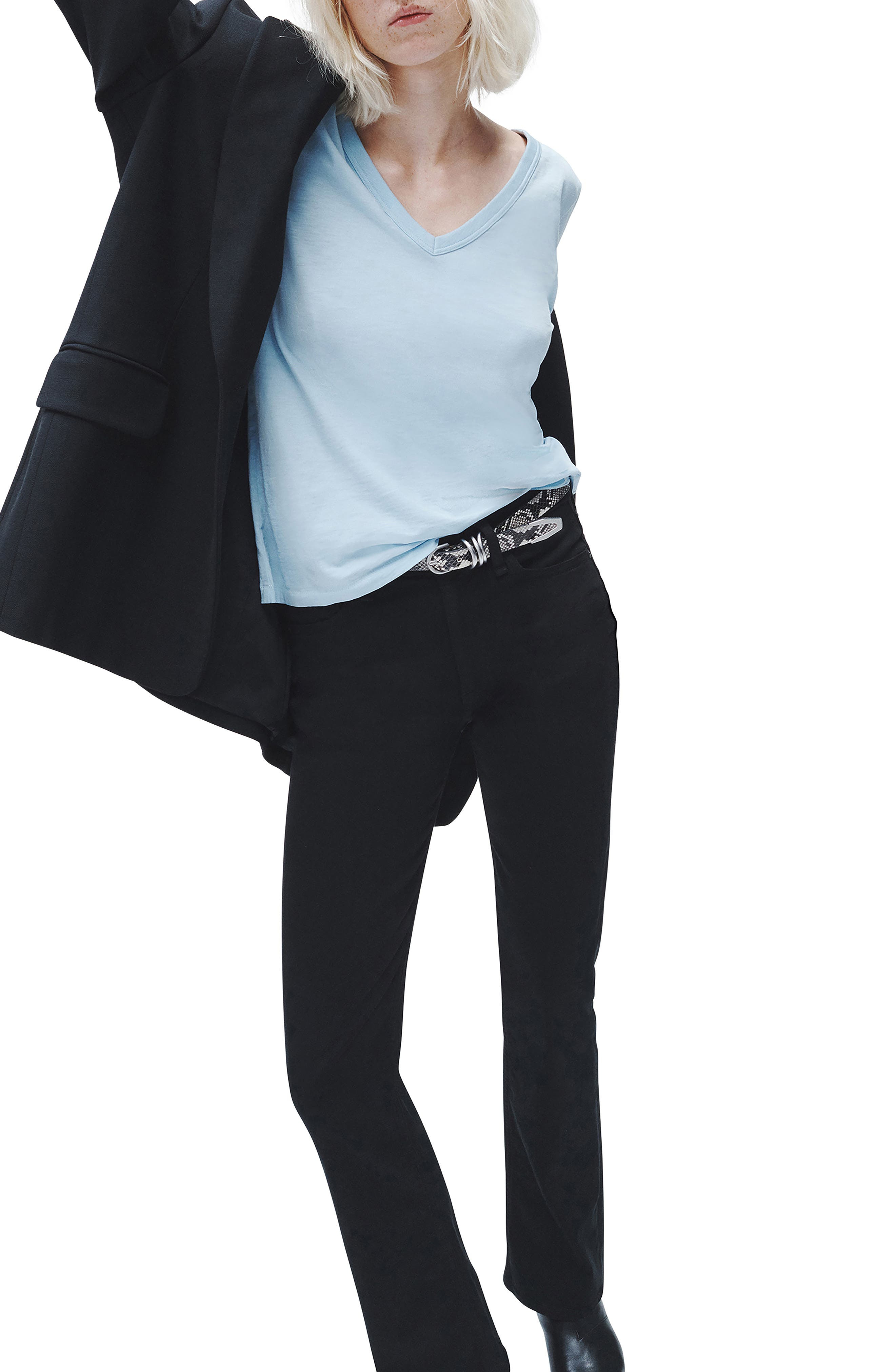 rag & bone The Slub V-Neck Organic Pima Cotton T-Shirt in Raindrop at Nordstrom - 5