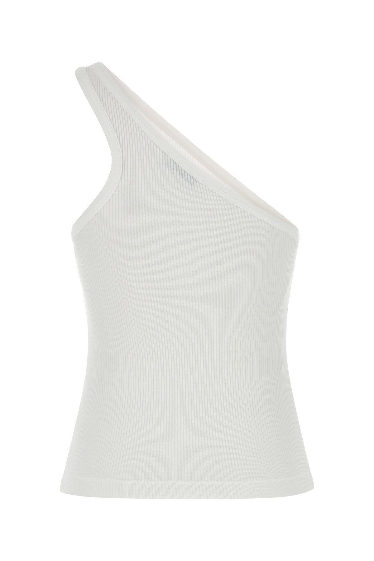 White stretch cotton blend tank top - 2