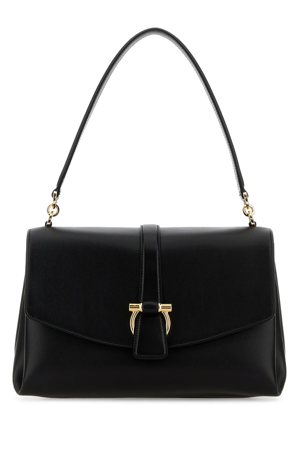 Black leather shoulder bag - 1