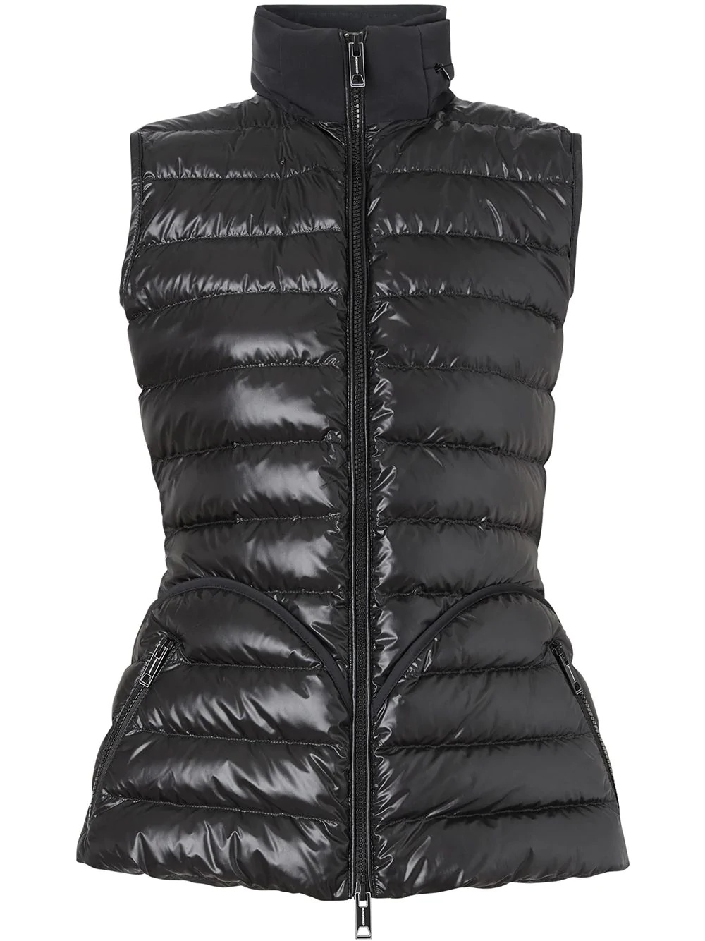 packaway hood peplum puffer gilet - 1