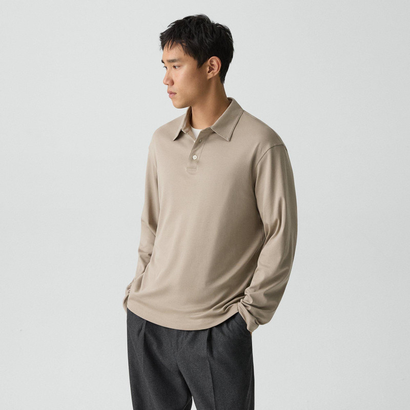 Relaxed Long-Sleeve Polo Shirt in Cotton Jersey 3