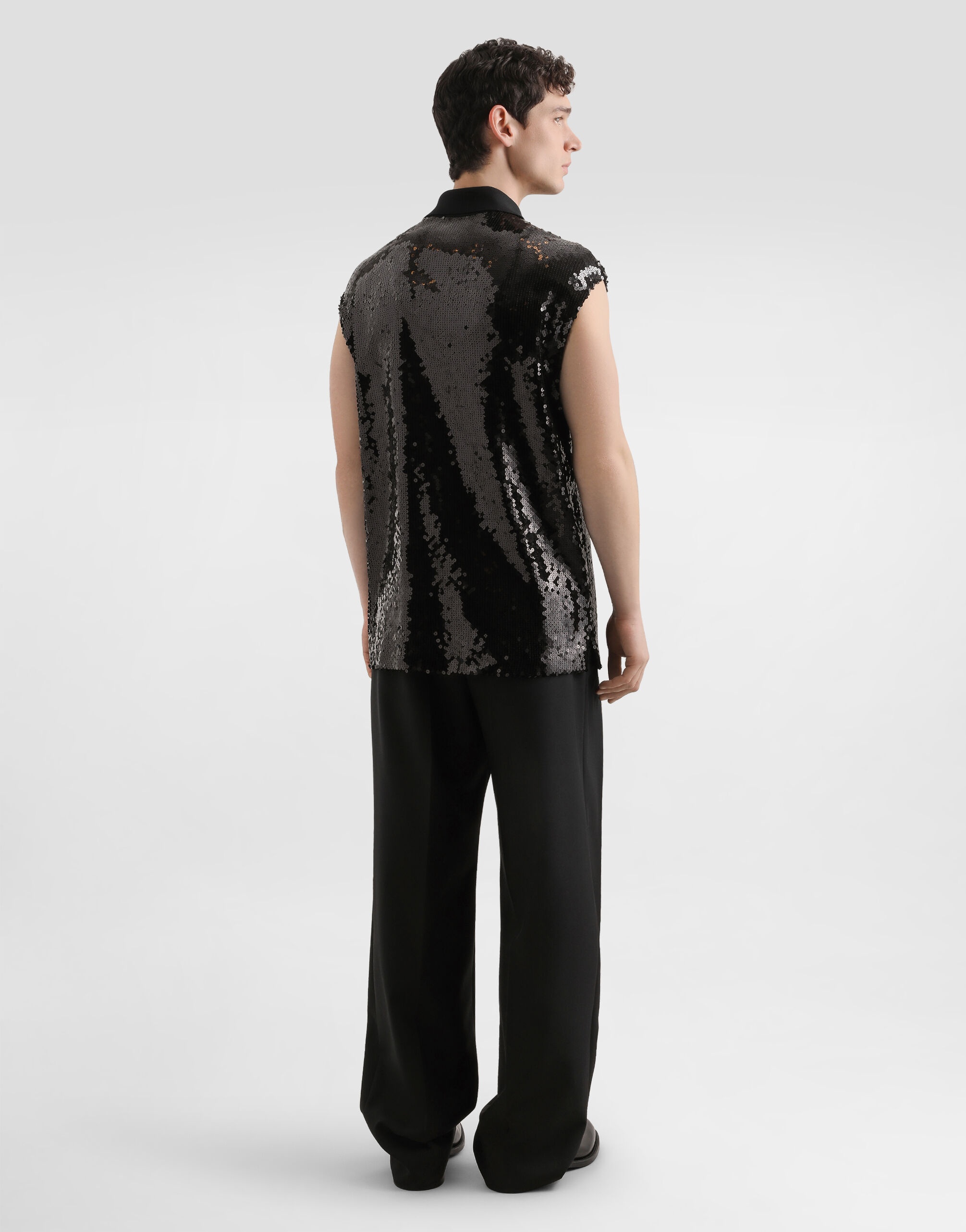 Sleeveless polo with sequins - 3