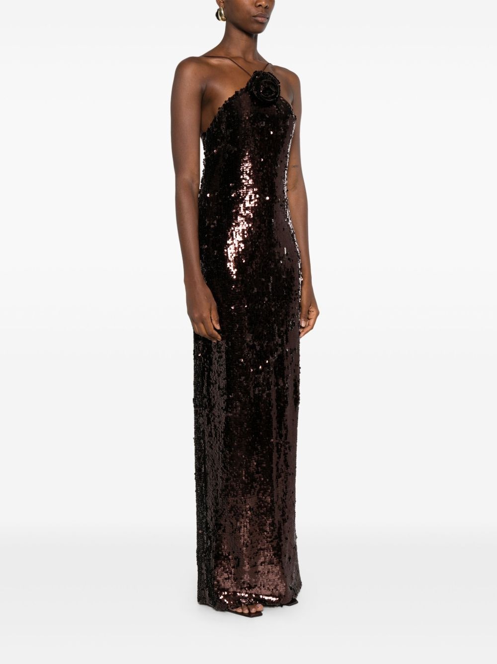 halterneck sequinned dress - 3