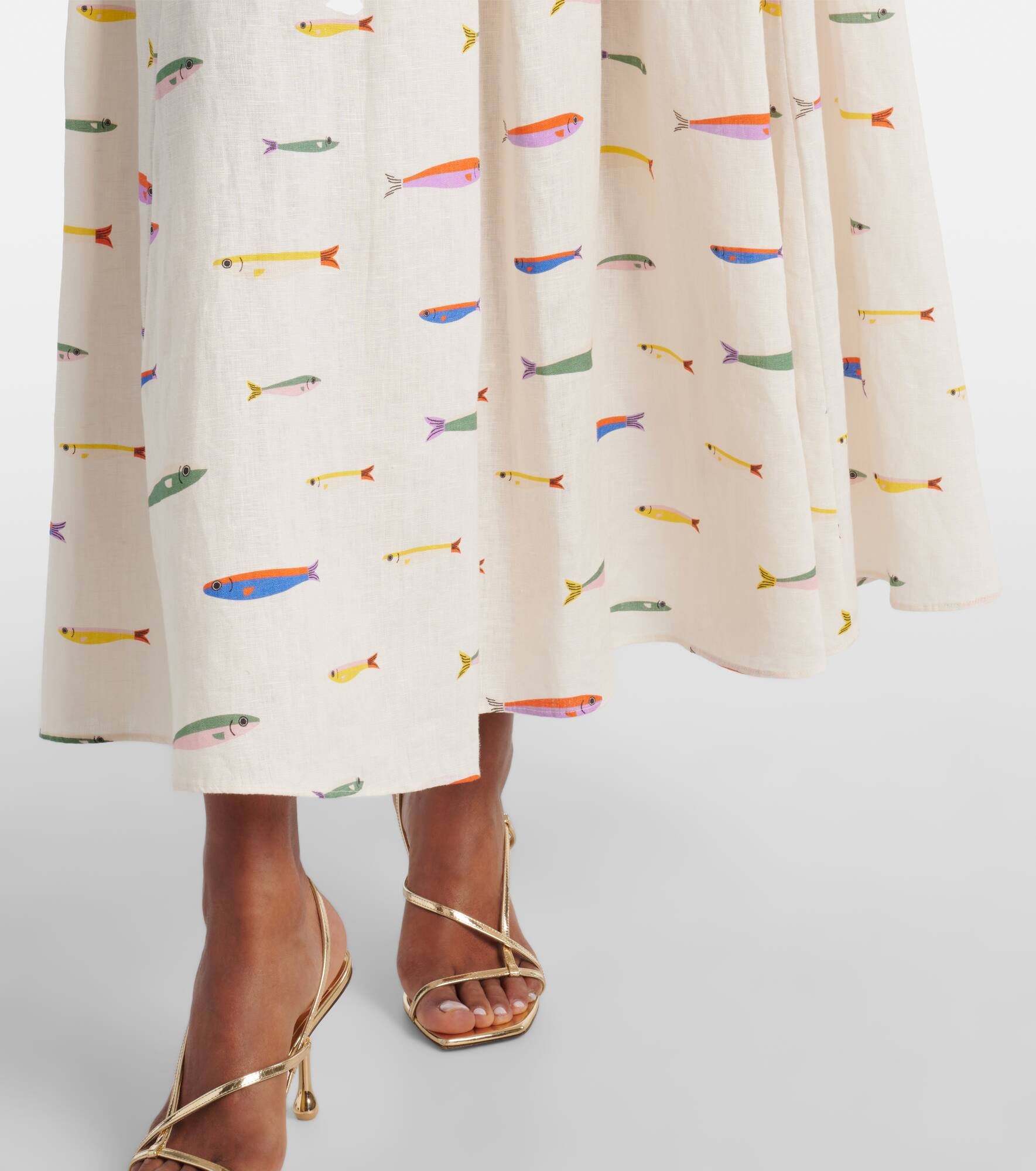 Procida printed linen maxi skirt - 5