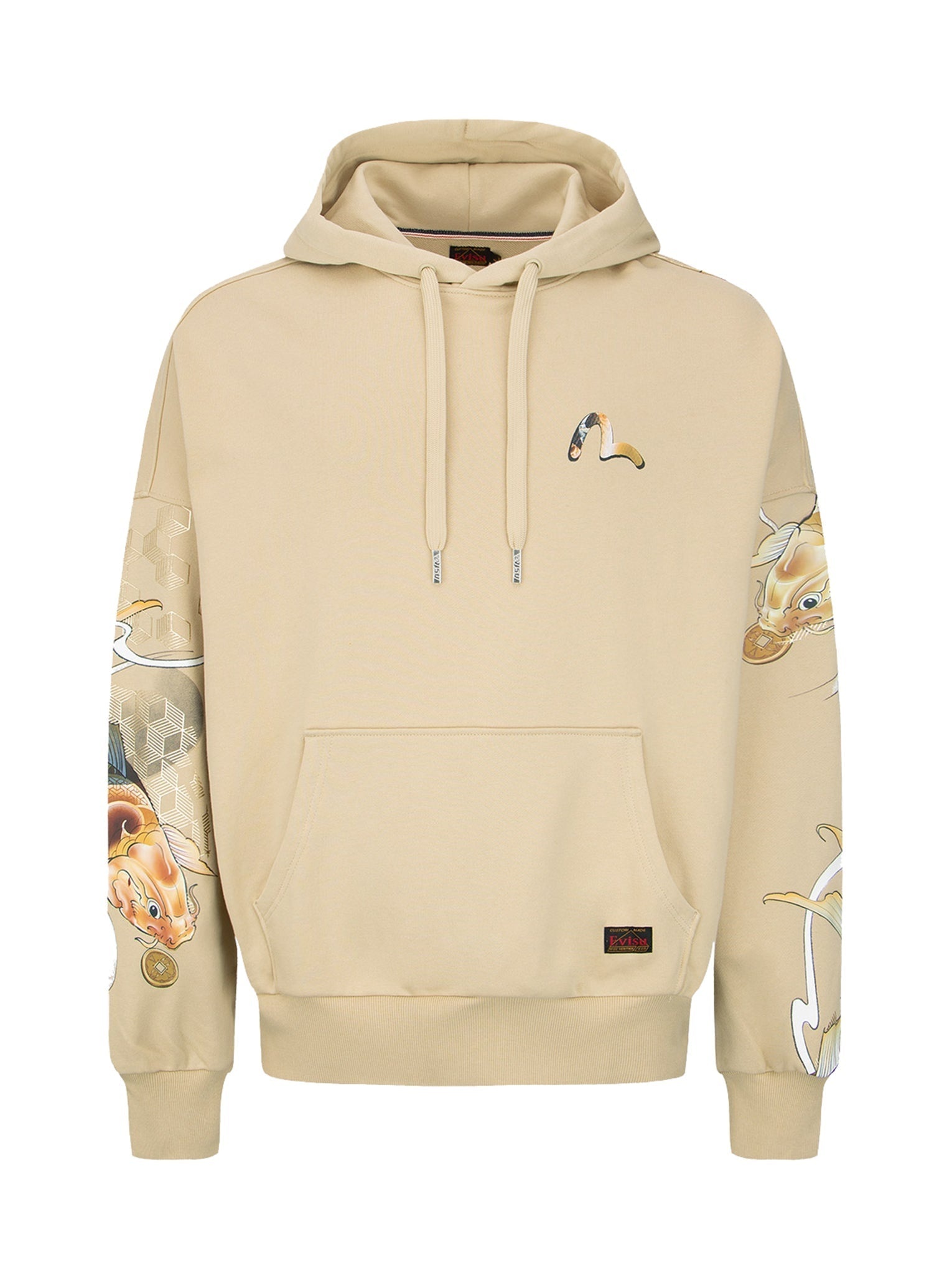 Tattoo Koi Print Hooded Sweatshirt - 12