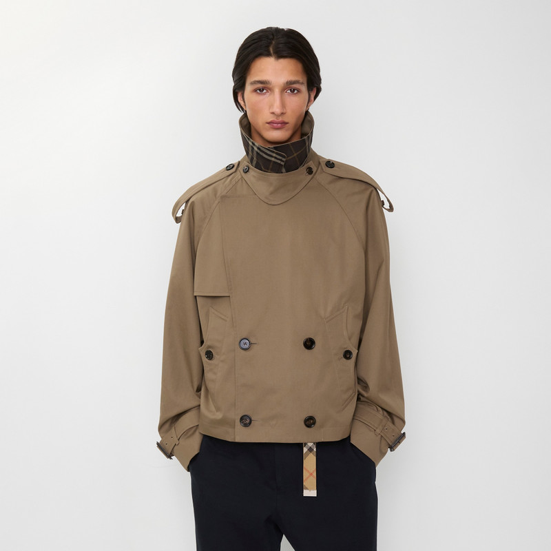 Cropped Gabardine Trench Jacket 4