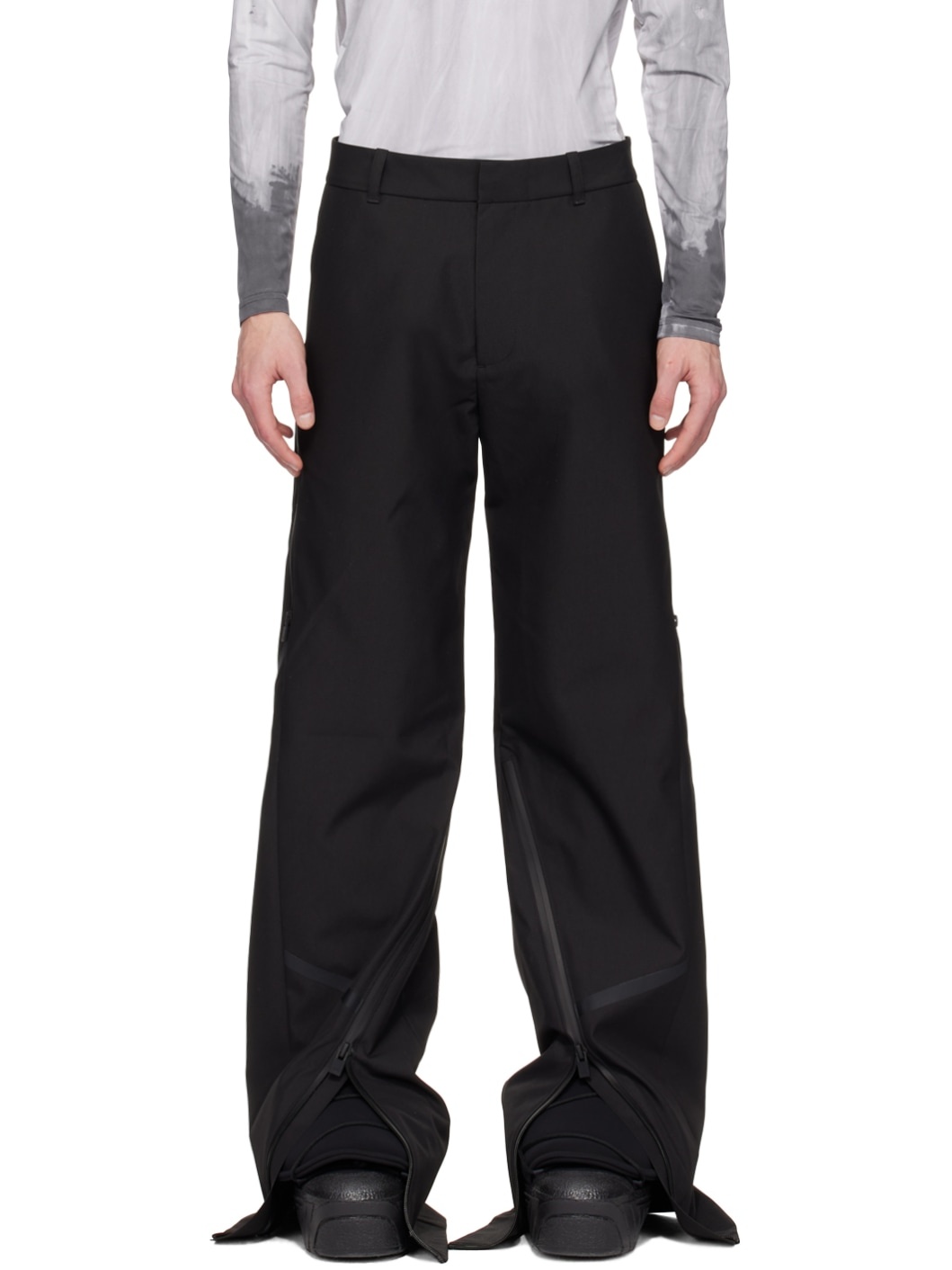 Black Turing Zip Trousers - 1
