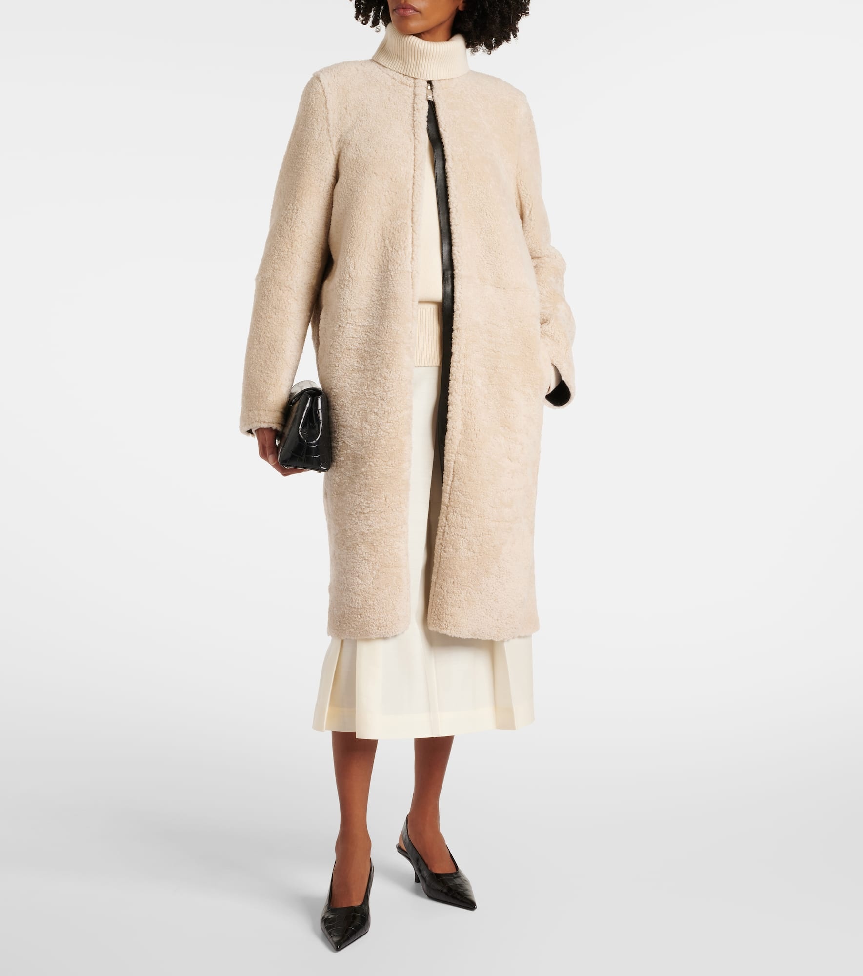 Zipped teddy shearling coat - 2
