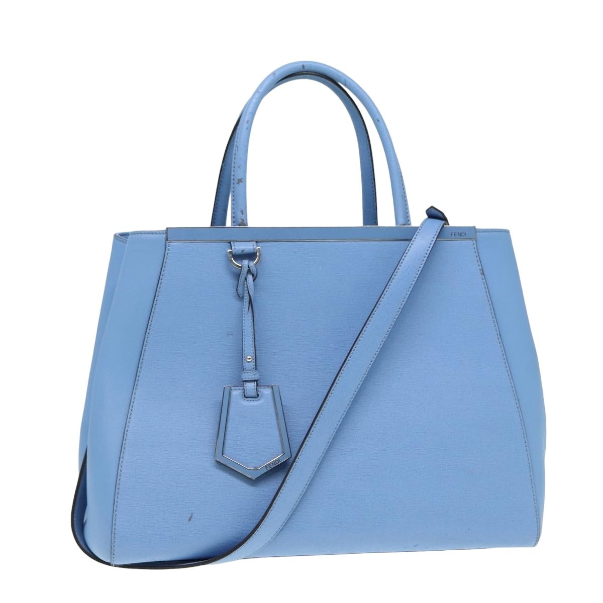 FENDI Hand Bag Leather Blue - 1