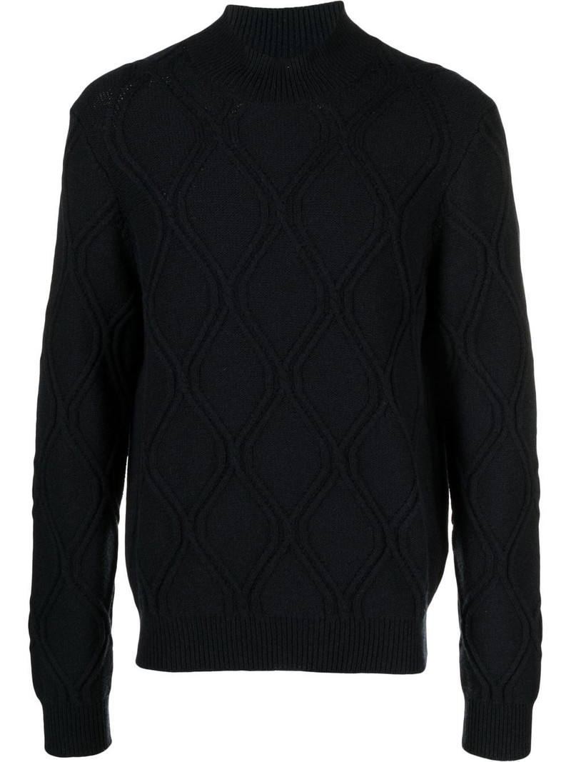 cable-knit turtleneck jumper 1