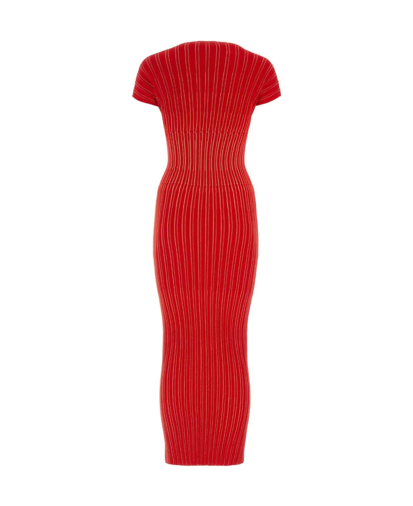 Red Stretch Viscose Blend Dress - 2