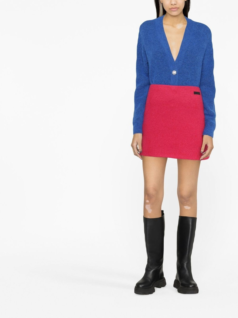 GANNI logo-patch pencil skirt outlook