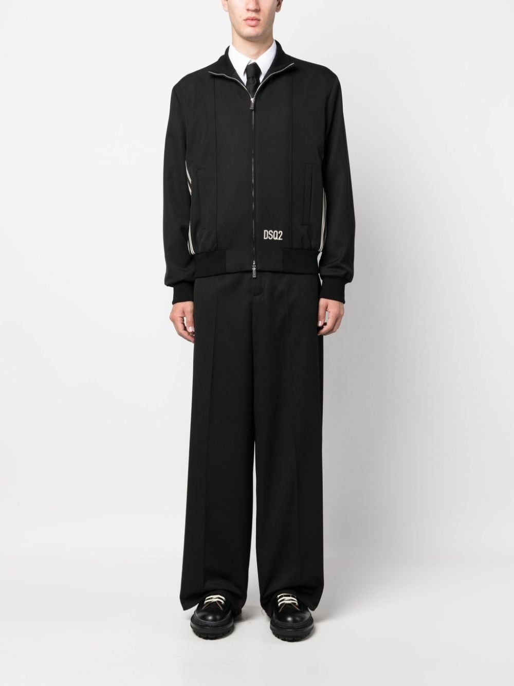 logo-embroidered bomber jacket - 2