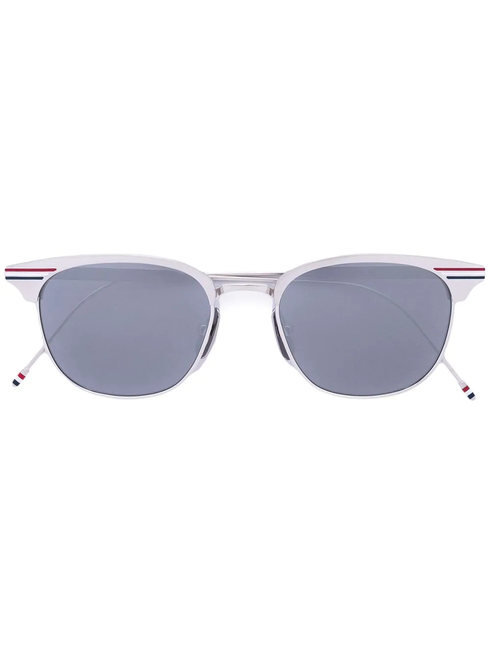 Shiny Silver Mirrored Sunglasses - 1