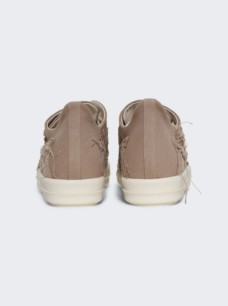 Rick Owens DRKSHDW Slashed Denim Low Top Sneakers Flesh And Milk outlook
