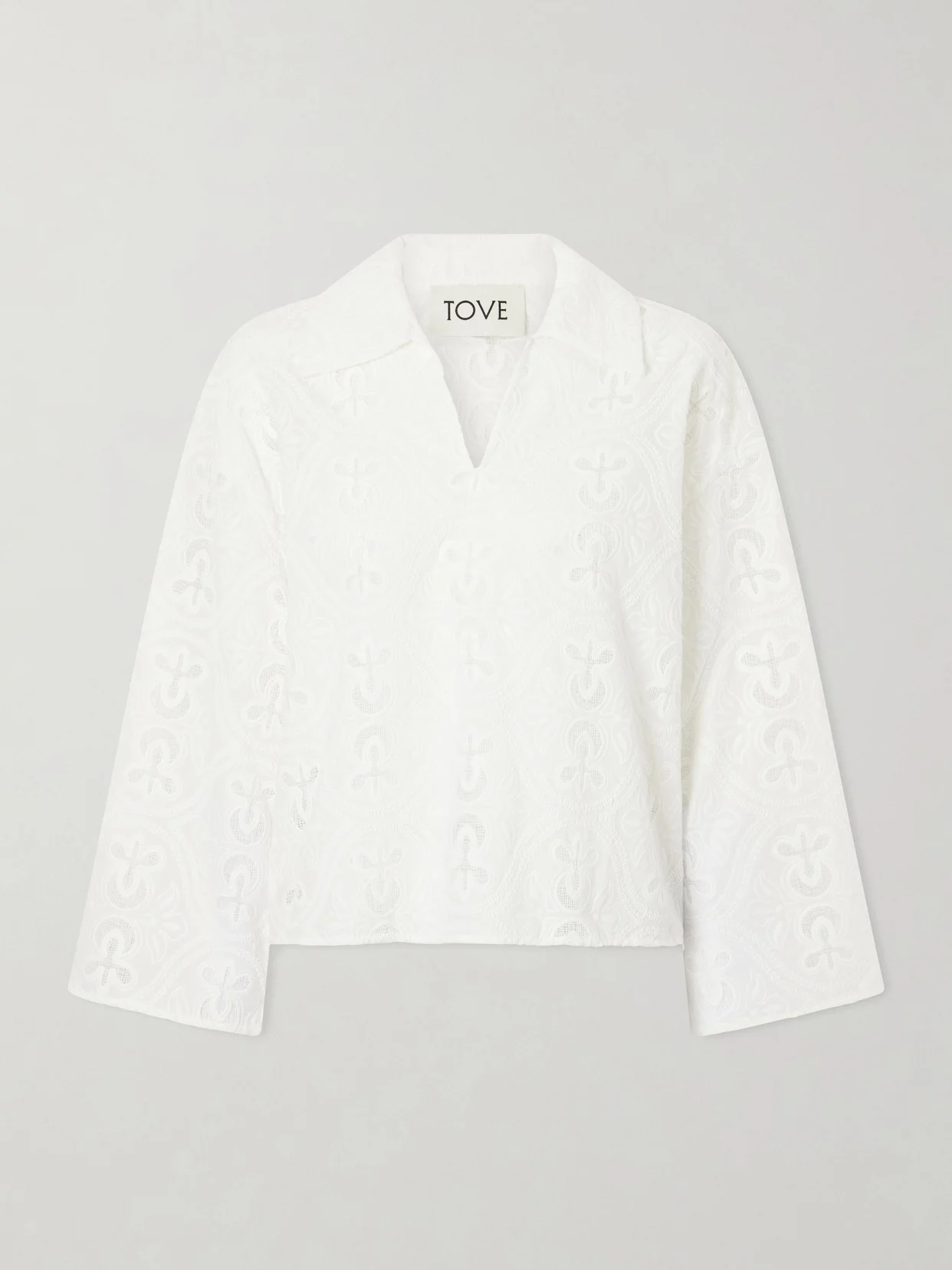 Leighton Floral-embroidered Cotton-blend Blouse - 1