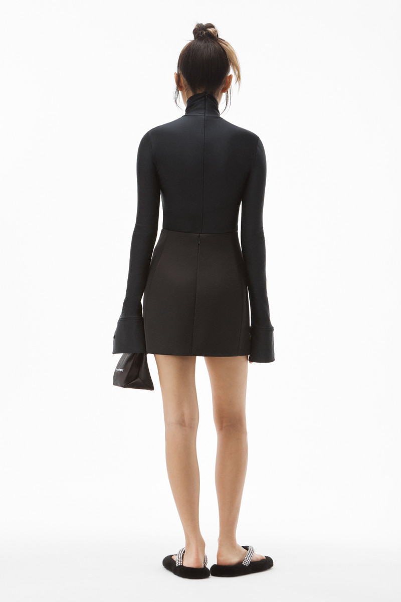 HIGH-WAISTED MINI SKIRT IN HEAVY SATIN 4