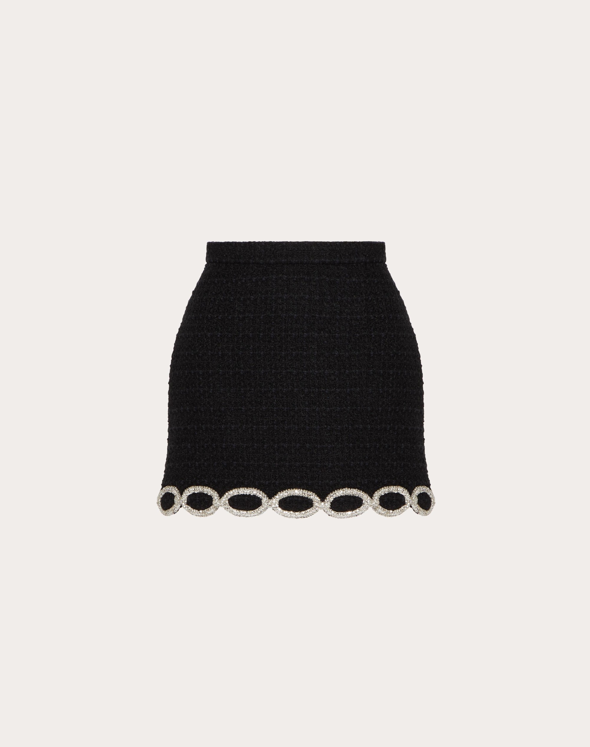 EMBROIDERED WOOL TWEED SKIRT - 1