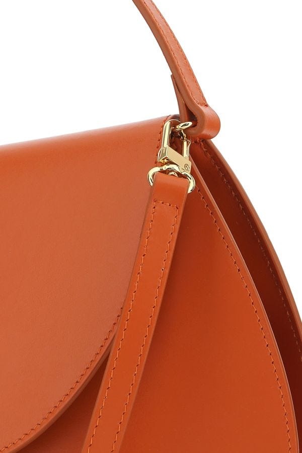 Orange leather U.F.O. handbag - 4