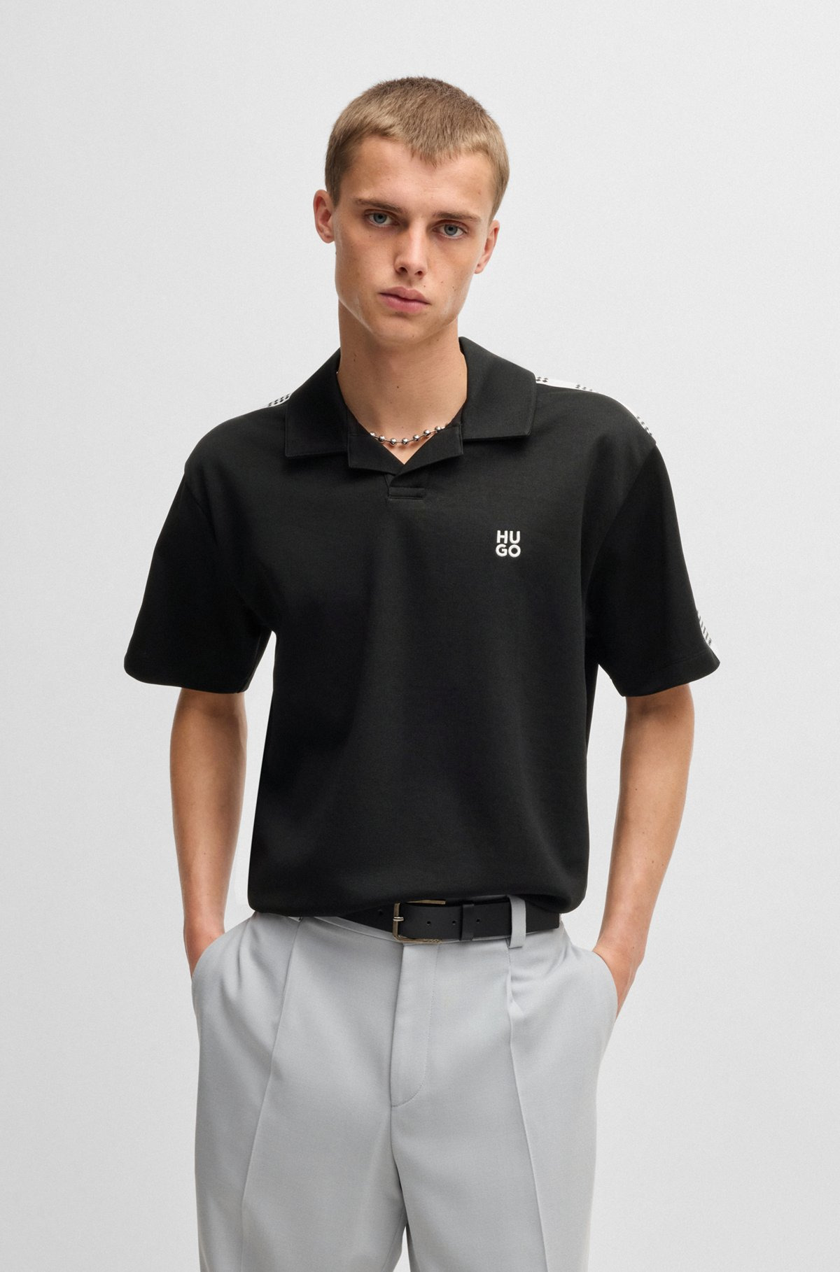 POLO SHIRT WITH CHECKED TAPE - 2