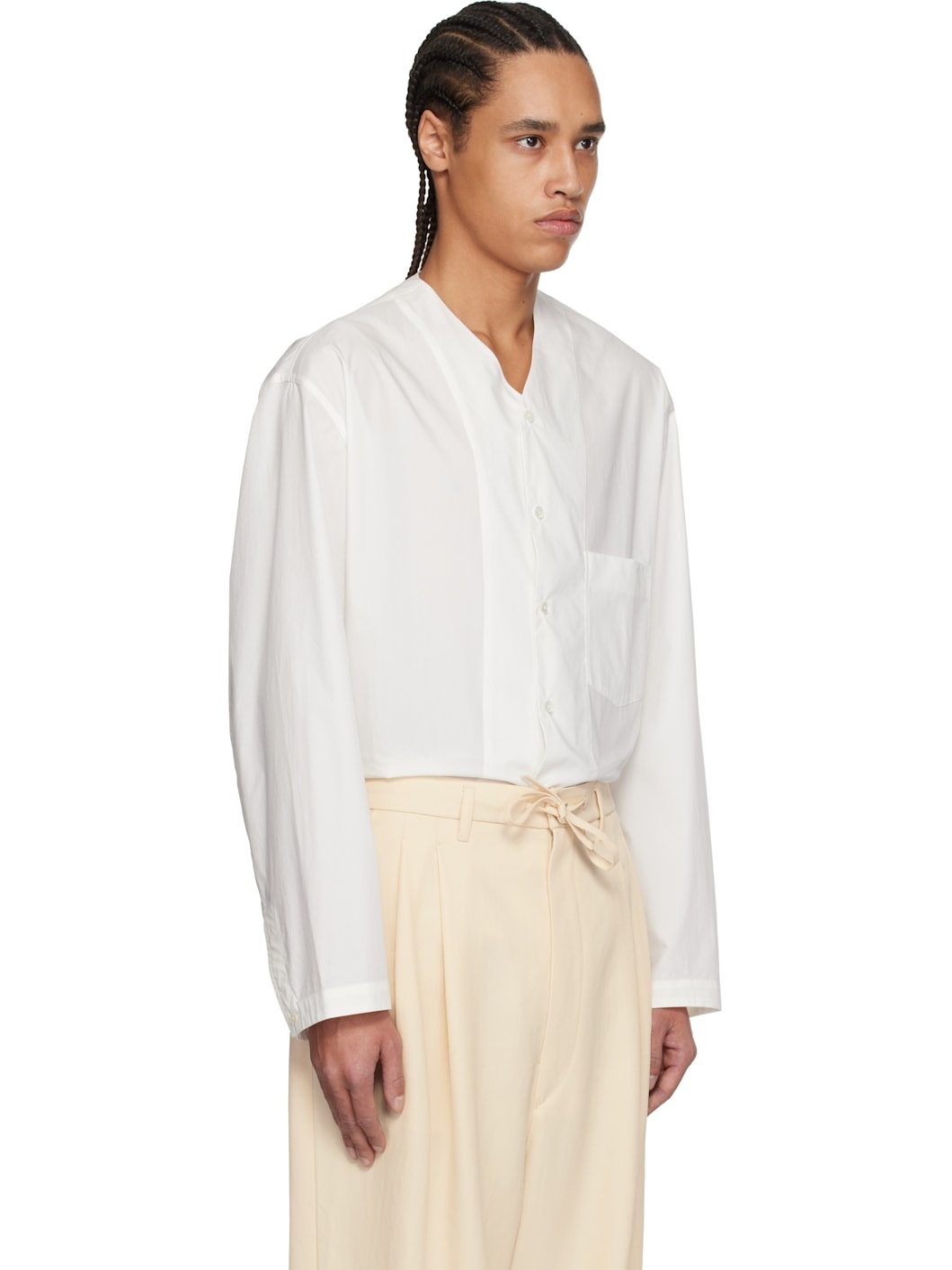 White V Neck Shirt - 2