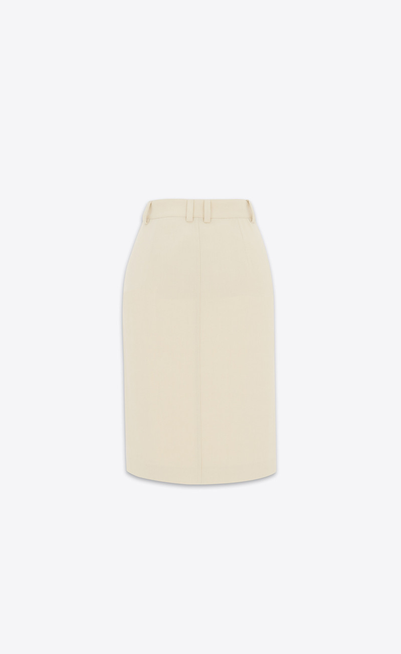 SAINT LAURENT saharienne midi skirt in canvas outlook